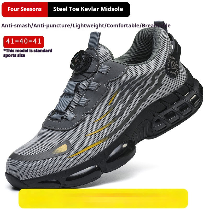 Men's Safety Shoes With Knobs To Prevent Smashing And Shoelace Punctures